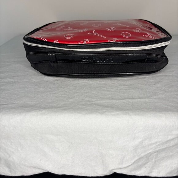 LANCOME Make Up Tote Paris Eiffel Tower Handle Black Red - Picture 3 of 7